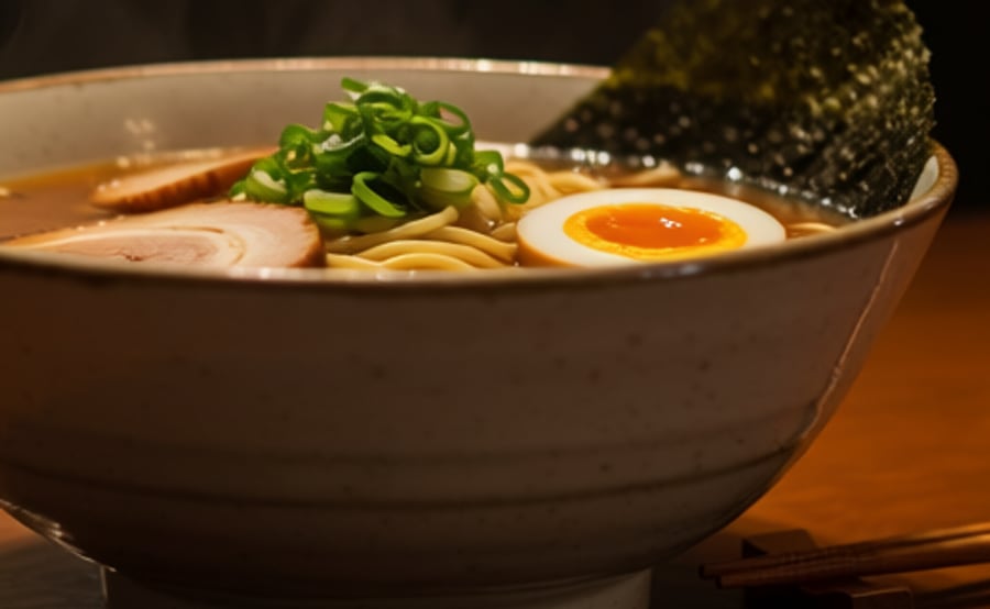 半熟の味玉とチャーシューの寄り
